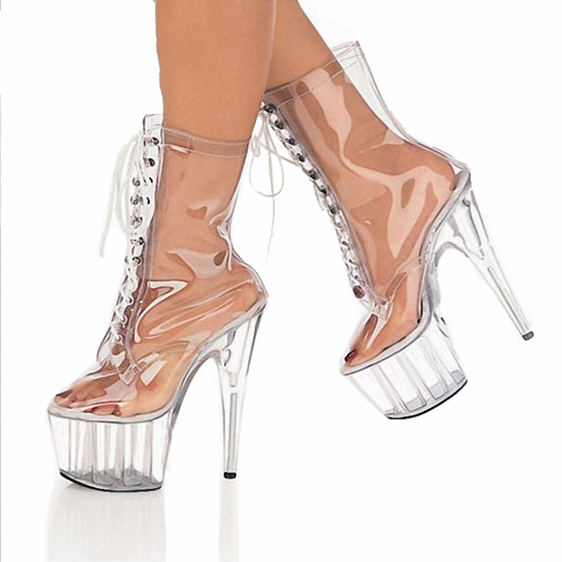 Platform Ankle Women's Six Inches High Fashionable Transparent Light Heels Fenty Boots Beauty Shoes Big 46-sized 9gpc, Three inches heel
Platform Ankle Women's Six Inches High Fashionable Transparent Light Heels Fenty Boots Beauty Shoes Big 46-sized 9gpc, Three inches heel