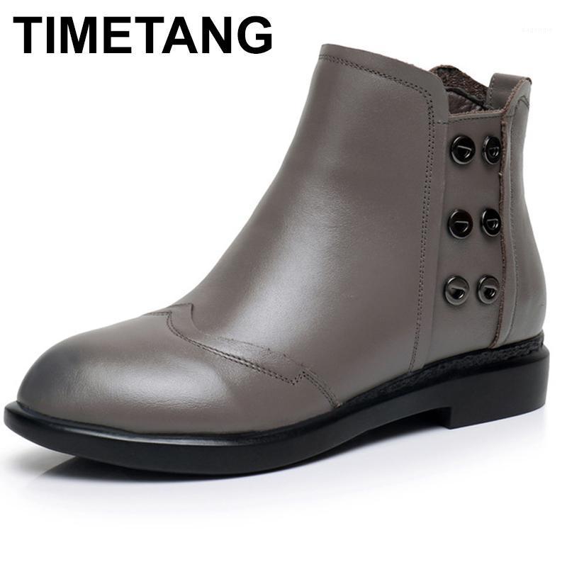 TIMETANG 2020 New women shoes genuine leather zipper rivets thick heel ankle boots fashion women boots mar1, Single or plush
TIMETANG 2020 New women shoes genuine leather zipper rivets thick heel ankle boots fashion women boots mar1, Single or plush