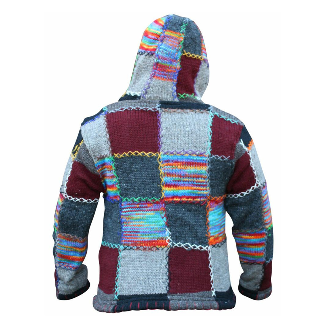 HEFLASHOR Autumn Men Hooded Wool Cardigan Sweater Jumper Men Winter Enthic Patchwork Knit Outwear Coat Sweater With Pocket 201022