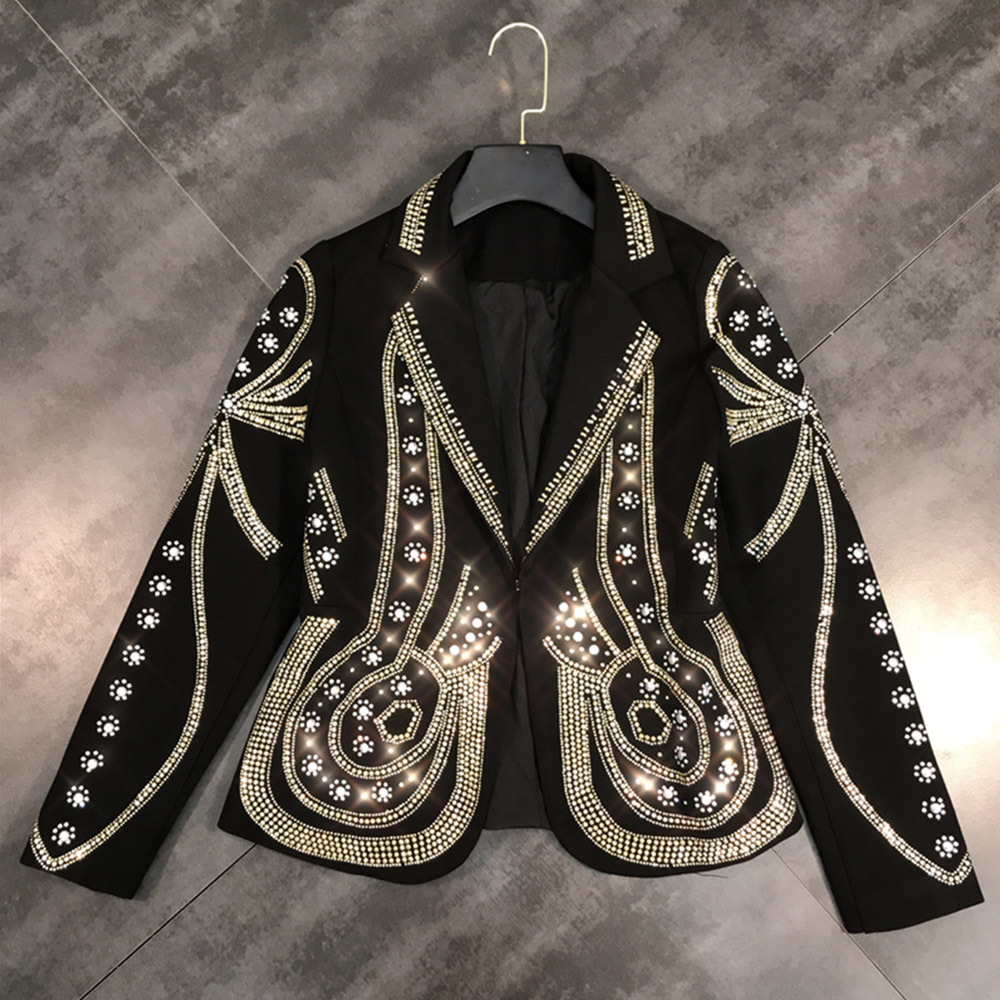 2021 Women's Fashions Diamond Frizzy Autumn Jackets Office Ladies'jackets Hidden Button Black Female Business Blazer Jacket Aoa4
2021 Women's Fashions Diamond Frizzy Autumn Jackets Office Ladies'jackets Hidden Button Black Female Business Blazer Jacket Aoa4