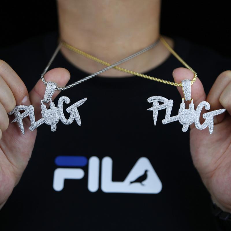 Iced Out Gold Silver Color CZ Plug Letter Pendant Micro Pave Finish Zircon Hip Hop Necklace Rope Chain Men's Jewelry 2020 New
Iced Out Gold Silver Color CZ Plug Letter Pendant Micro Pave Finish Zircon Hip Hop Necklace Rope Chain Men's Jewelry 2020 New