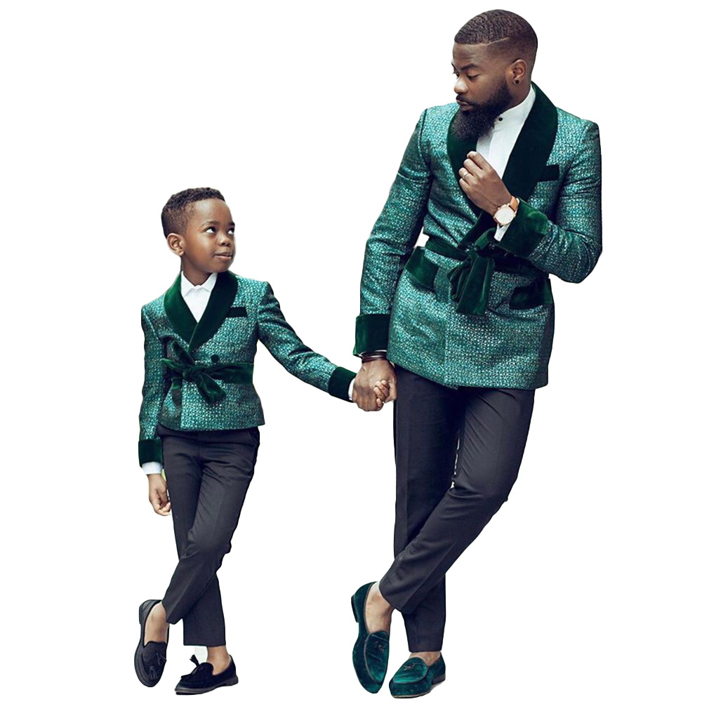 Wedding Suits for Men Green Seuqins Tuxedos Groom Birthday Prom Party Business Blazer Coat Wear (Jacket+Pants)