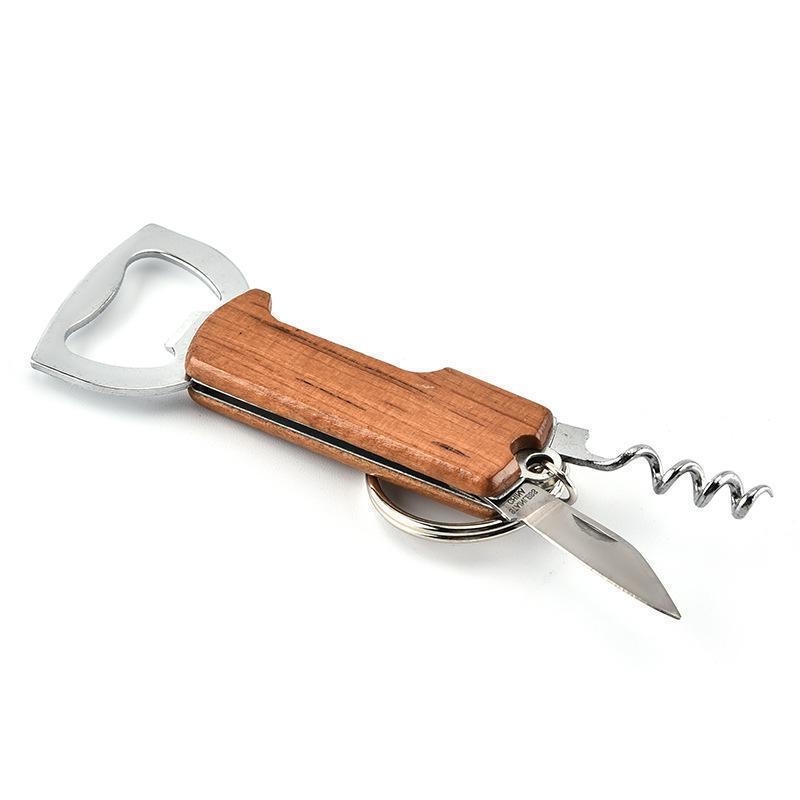 Openers Wooden Handle Bottle Opener Keychain Knife Pulltap Double Hinged Corkscrew Stainless Steel Key Ring Openers Bar
Openers Wooden Handle Bottle Opener Keychain Knife Pulltap Double Hinged Corkscrew Stainless Steel Key Ring Openers Bar