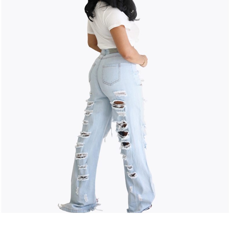 Streetwear Beggar Front Back Holes Destroyed Ripped Jeans For Women High Waist Distressed Jeans Loose Boyfriend Jeans Woman Mom 201029