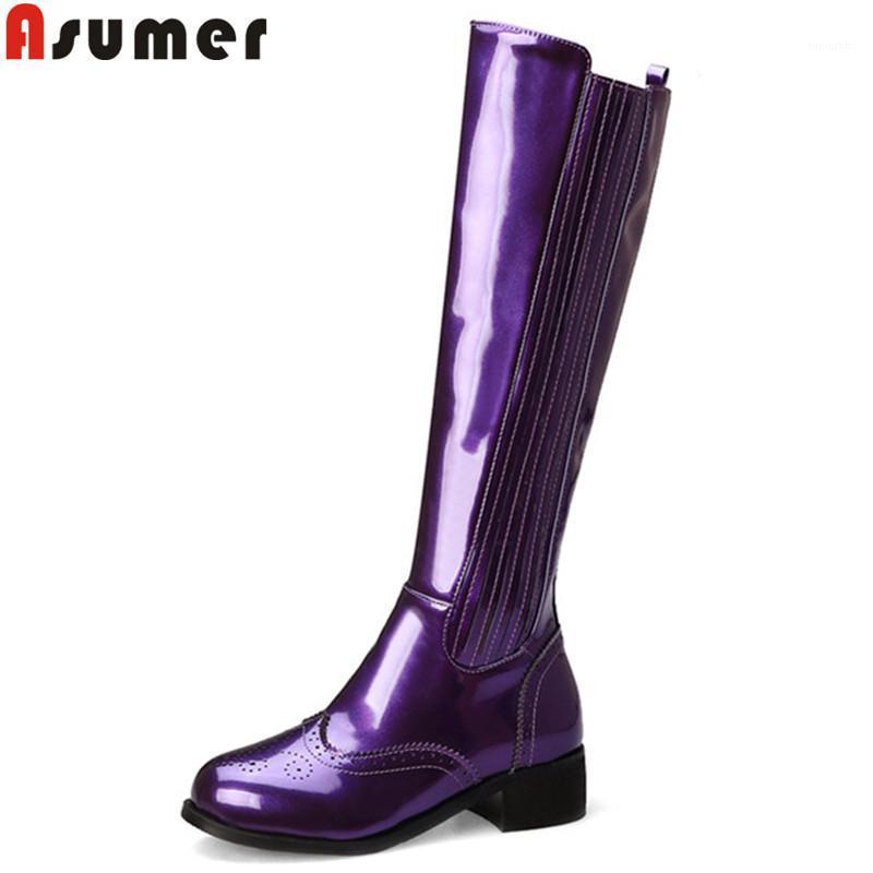 ASUMER big size 34-43 fashion knee high boots women round toe zip med heels shoes prom boots elegant autumn winter ladies1, Purple
ASUMER big size 34-43 fashion knee high boots women round toe zip med heels shoes prom boots elegant autumn winter ladies1, Purple