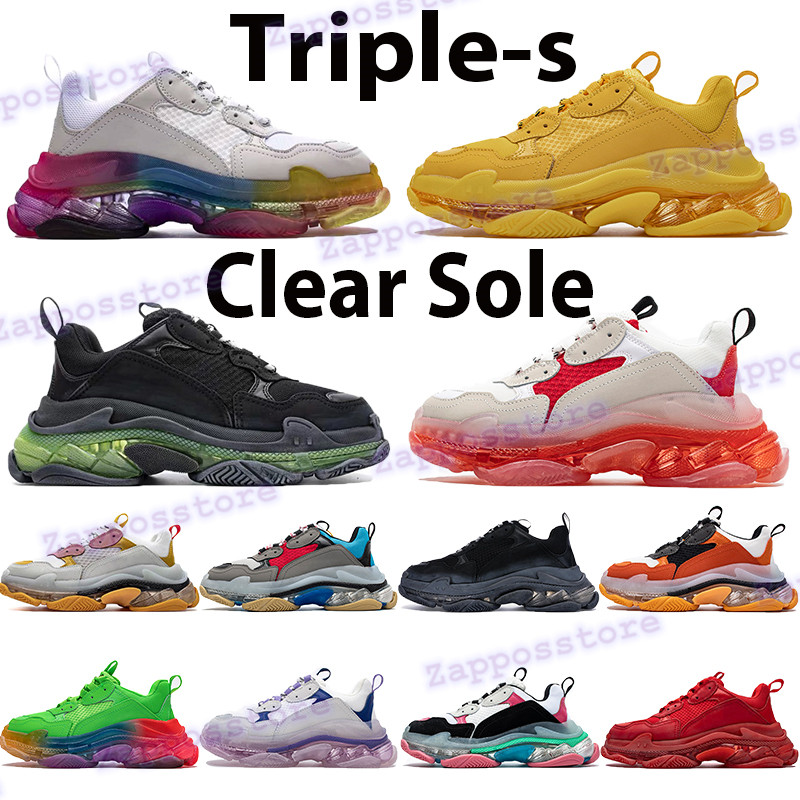 Triple-s clear sole mens fashion shoes beige black pink green rainbow grey red yellow dust pink bordeaux men women platform running sneakers, 20 us dollars for box
Triple-s clear sole mens fashion shoes beige black pink green rainbow grey red yellow dust pink bordeaux men women platform running sneakers, 20 us dollars for box