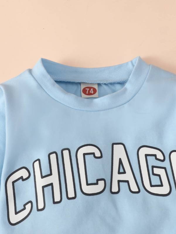 Baby Letter Graphic Tee & Camo Print Sweatpants SHE