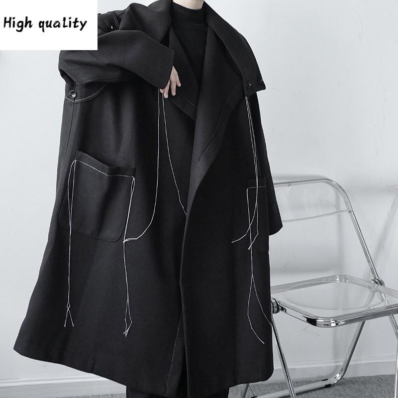 fashionable designers Su bat sleeve woolen trench coat men' super loose silhouette large size woolen overcoat fashion, Black
fashionable designers Su bat sleeve woolen trench coat men' super loose silhouette large size woolen overcoat fashion, Black