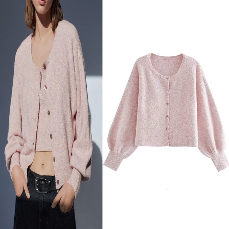2021 New Women Textured Weave Cropped Knitted Cardigan Fashion O-neck Long Sleeves Single Breasted Buttons Mujer Sweet Outerwear 40eu, Pink
2021 New Women Textured Weave Cropped Knitted Cardigan Fashion O-neck Long Sleeves Single Breasted Buttons Mujer Sweet Outerwear 40eu, Pink