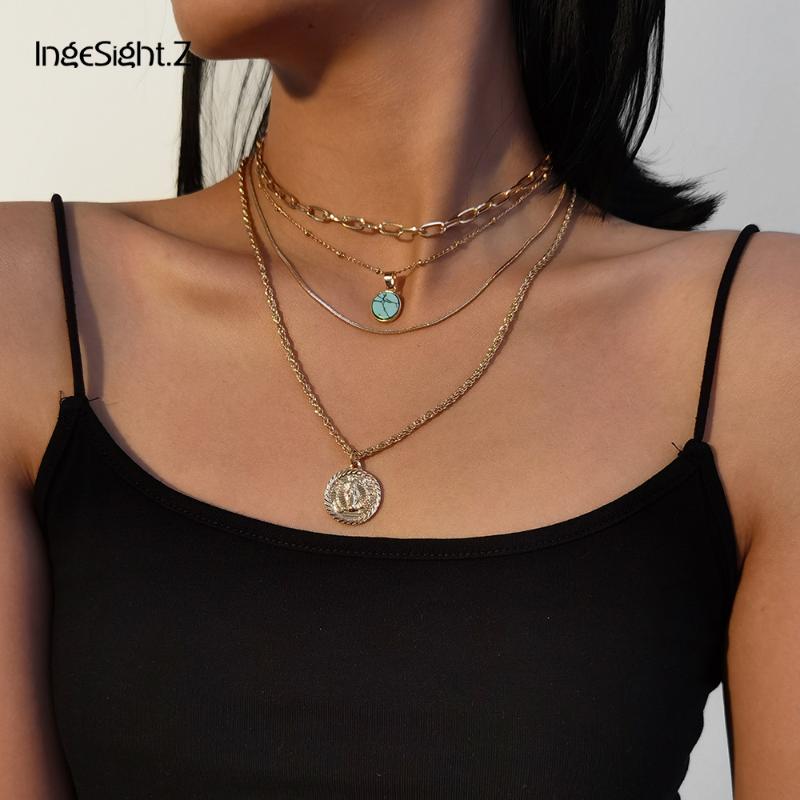 IngeSight.Z 4Pcs/Set Multi Layered Vintage Carved Coin Human Head Pendant Necklace for Women Gold Color Choker Necklaces Jewelry
IngeSight.Z 4Pcs/Set Multi Layered Vintage Carved Coin Human Head Pendant Necklace for Women Gold Color Choker Necklaces Jewelry