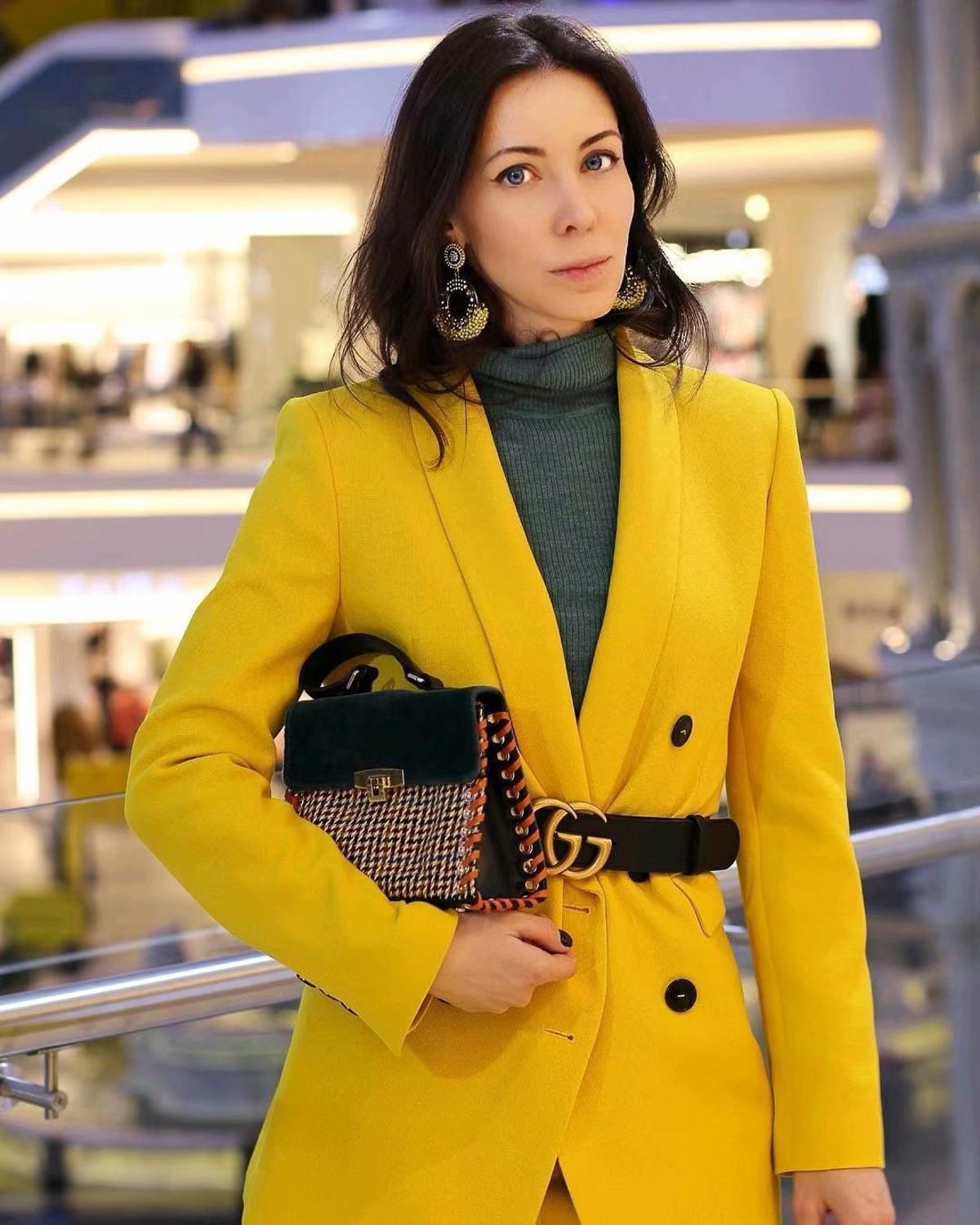 Bella Women Chic Yellow Blazer Double Breasted Long Sleeve Office Wear Coat Solid Female Casual Outerwear Tops 201114