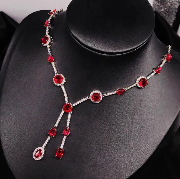 Chains Mozambique Ruby Necklace Set Chain Design Geometric Gorgeous Women Luxurious Vintage Red Gem Neck, Silver
Chains Mozambique Ruby Necklace Set Chain Design Geometric Gorgeous Women Luxurious Vintage Red Gem Neck, Silver