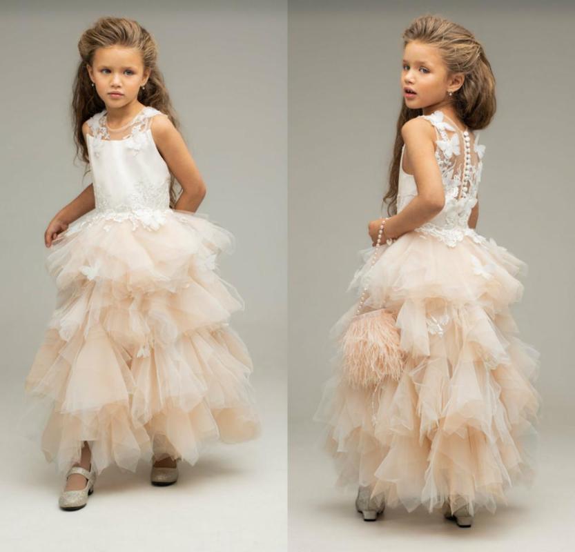 Custom Made Flower Girl Dress Lace Appliques Ankle Length Pageant Gowns Tiered Girls Birthady Dress, Blue
Custom Made Flower Girl Dress Lace Appliques Ankle Length Pageant Gowns Tiered Girls Birthady Dress, Blue