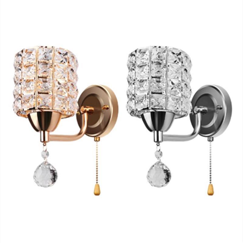 Modern Style Wall Lamp Cylinder Crystal Wall Light Holder With Pendant And Pull Switch AC 85-250V E14 Socket (No Bulb Included
Modern Style Wall Lamp Cylinder Crystal Wall Light Holder With Pendant And Pull Switch AC 85-250V E14 Socket (No Bulb Included