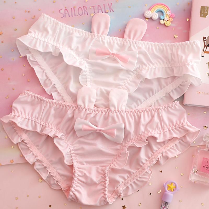 Japanese Lovely Cute Kawaii Lolita Rabbits 3D Ears Bowknot Ruffle Panties Underwear Brief Sexy Lingeries 6Colors, Black
Japanese Lovely Cute Kawaii Lolita Rabbits 3D Ears Bowknot Ruffle Panties Underwear Brief Sexy Lingeries 6Colors, Black