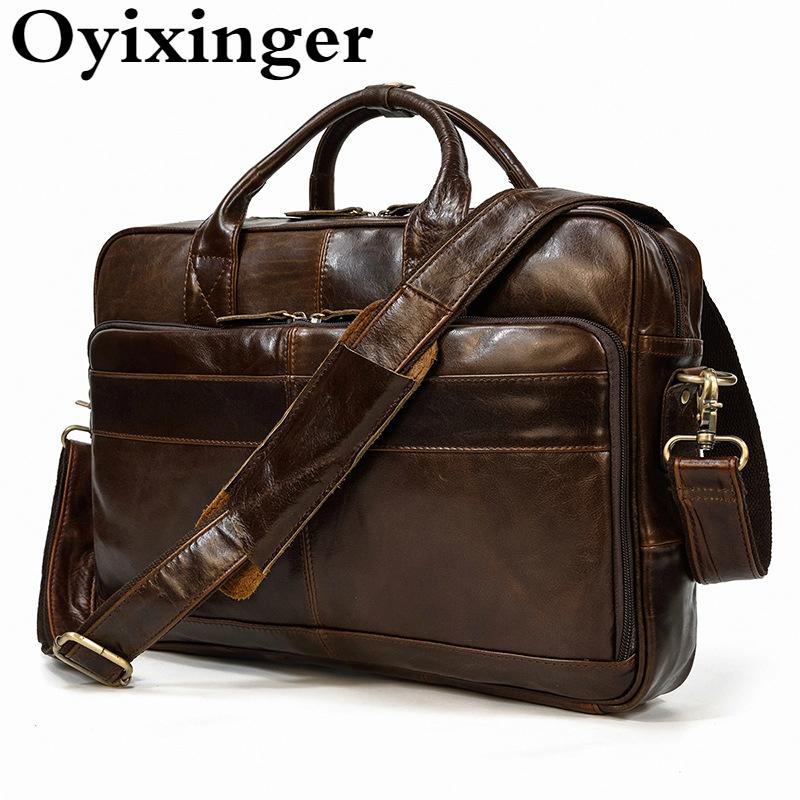 OYIXINGER Men's Bag Men Retro Briefcase Genuine Leather Handbags Business Shoulder Bag For 15Inch Laptop Casual Cowhide Male, Oil-coffee
OYIXINGER Men's Bag Men Retro Briefcase Genuine Leather Handbags Business Shoulder Bag For 15Inch Laptop Casual Cowhide Male, Oil-coffee