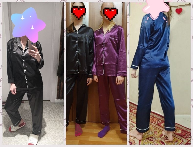 Women Faux Silk Pajama Sets Satin Pyjama Sleepwear Long/Short Sleeve Large Size Fashion Pajamas for Girl Nightwear New PJS 201027