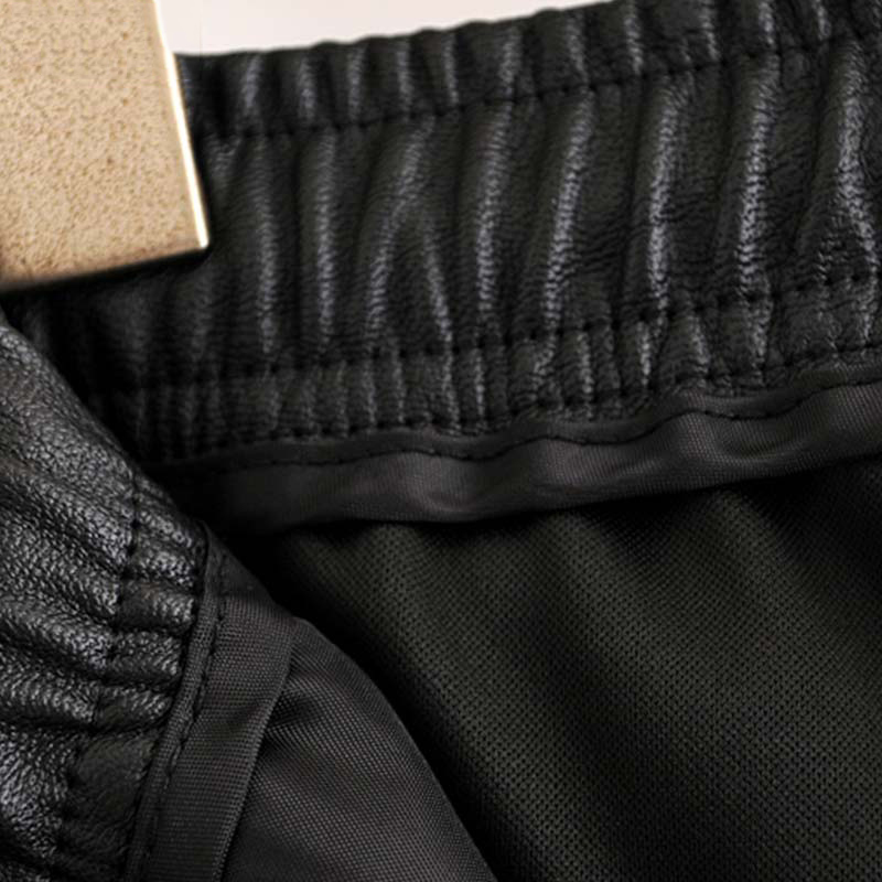 winter elastic high waist pant women Black pu leather pants women harem pants joggers pencil trousers streetwear pantalon femme 201106