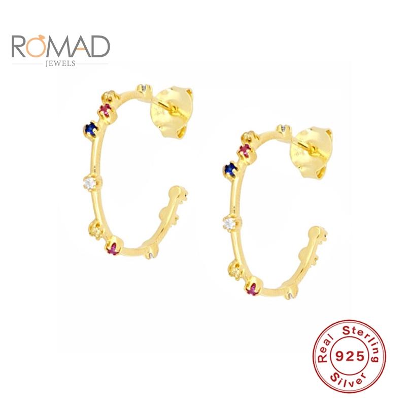 Stud ROMAD INS Style 925 Sterling Silver C-shaped Earrings Jewelry Big Women Fashion Colored Diamond Earring Gold Pendientes
Stud ROMAD INS Style 925 Sterling Silver C-shaped Earrings Jewelry Big Women Fashion Colored Diamond Earring Gold Pendientes