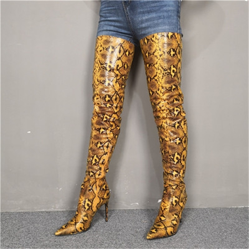 2020 Snakeskin Women Stiletto with Thigh Leather Crotch Boots Toe Sexy Foot Ladies High Heels Track in Fashion Woman 0vth, The picture
2020 Snakeskin Women Stiletto with Thigh Leather Crotch Boots Toe Sexy Foot Ladies High Heels Track in Fashion Woman 0vth, The picture