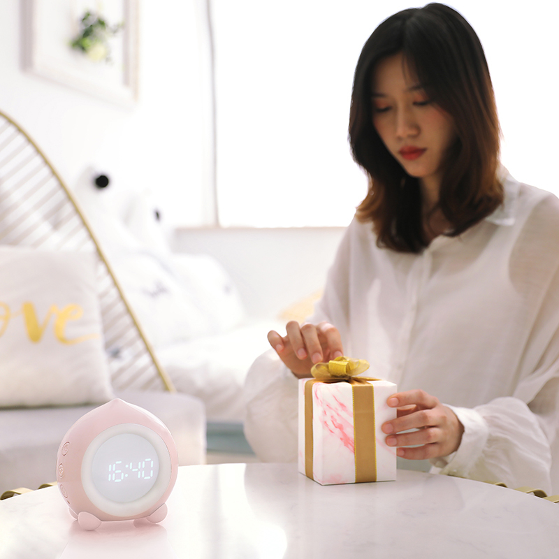 Led Kids Smart Alarm 7 Colors Changing Bedroom Student Digital Display Table Clock For Daily Wake Up 201118