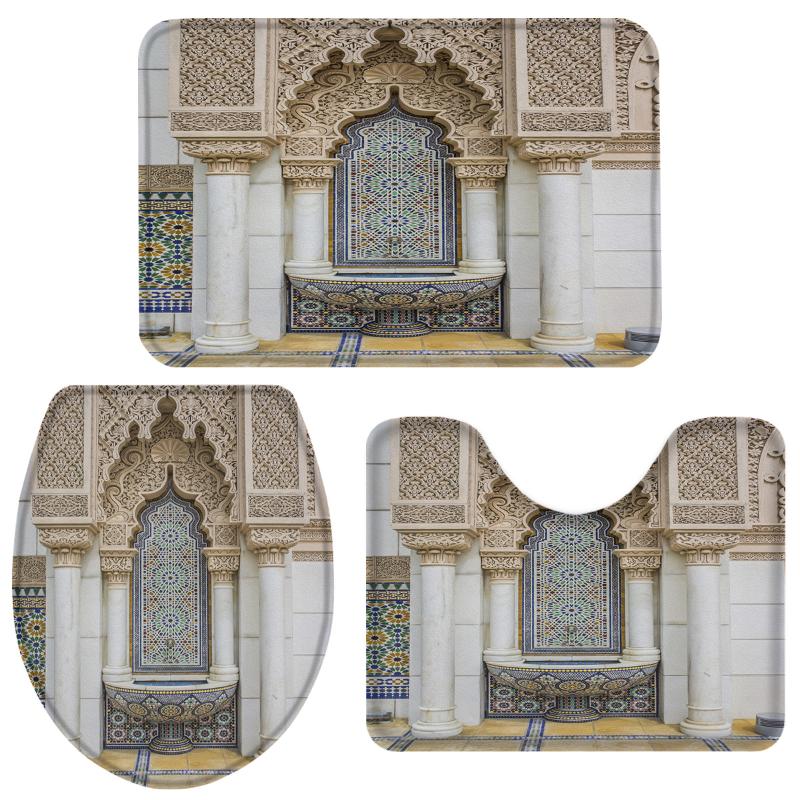 Islam Building Bathroom Set Toilet Cover Mat Pedestal Rug Non-Slip Bathroom Accessories Set Home Doormat
Islam Building Bathroom Set Toilet Cover Mat Pedestal Rug Non-Slip Bathroom Accessories Set Home Doormat
