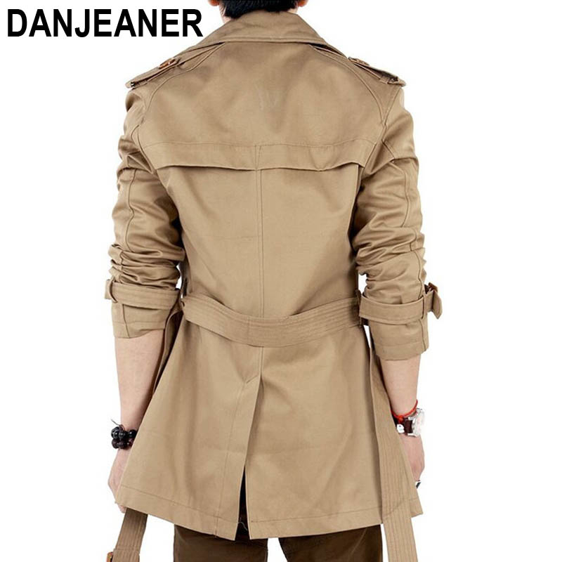 Trench Coat Men Classic Double Breasted Mens Long Coat Masculino Mens Clothing Long Jackets & Coats British Style Overcoat T200319