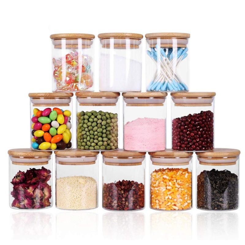 250 ML Glass Jars Set with Wood Airtight Lids Small Storage Containers for Home Kitchen, , Herbs, Sugar, Salt, Coffee
250 ML Glass Jars Set with Wood Airtight Lids Small Storage Containers for Home Kitchen, , Herbs, Sugar, Salt, Coffee