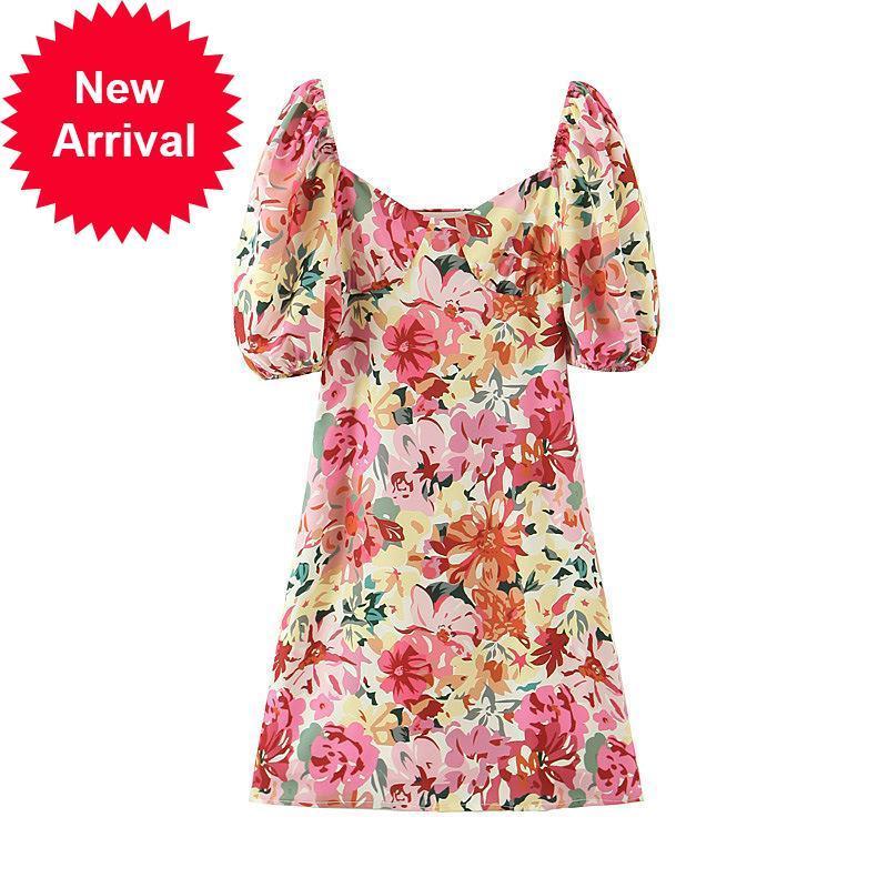 New Summer 2021 Beach Boho Party Women's Clothes Pink Flower Print Square Collar Without Backrest Bandage Lantern Sleeves CNEW, Blue
New Summer 2021 Beach Boho Party Women's Clothes Pink Flower Print Square Collar Without Backrest Bandage Lantern Sleeves CNEW, Blue