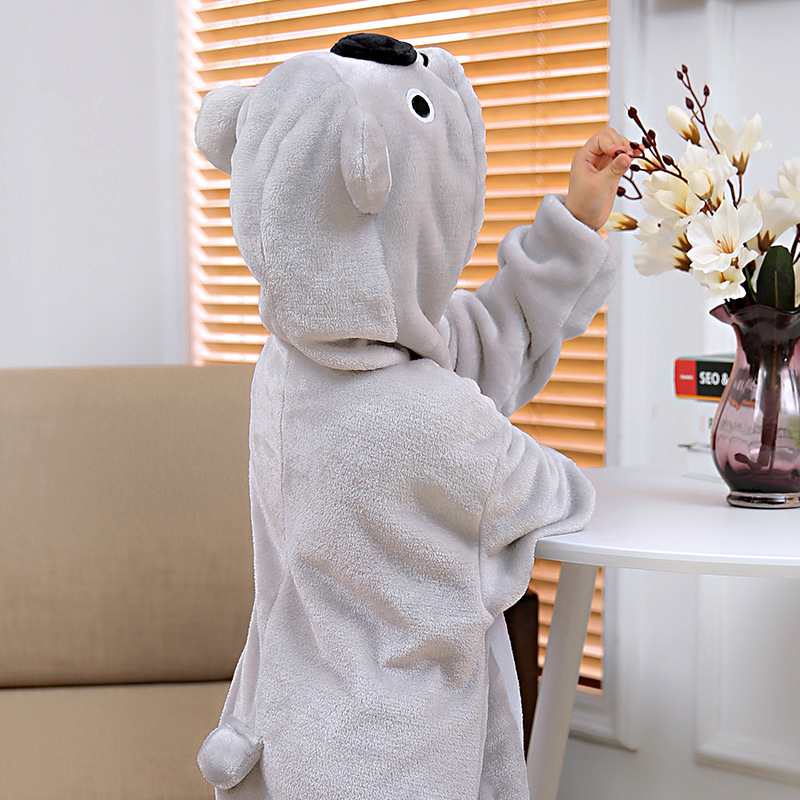 EOICIOI New Kids Pajamas Sets Flannel Boys Girls Cartoon Koala Cosplay Pyjamas Onesie Children Animal Hooded Sleepwear Winter LJ201216