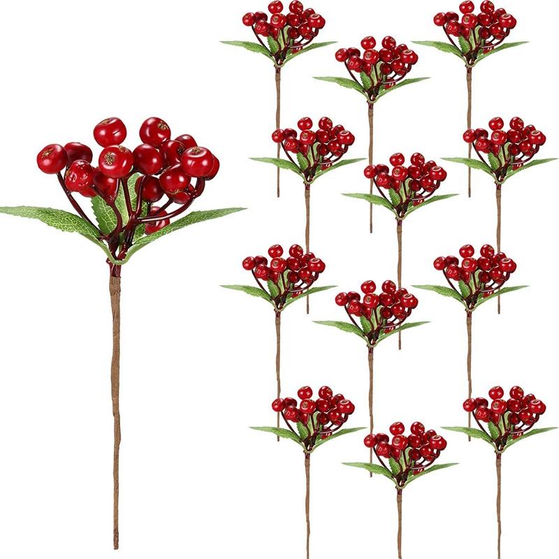 20PCS Artificial Red Berries Twig Stem Flowers Fake Berries Bunch for Christmas Tree Decorations and DIY Craft
20PCS Artificial Red Berries Twig Stem Flowers Fake Berries Bunch for Christmas Tree Decorations and DIY Craft
