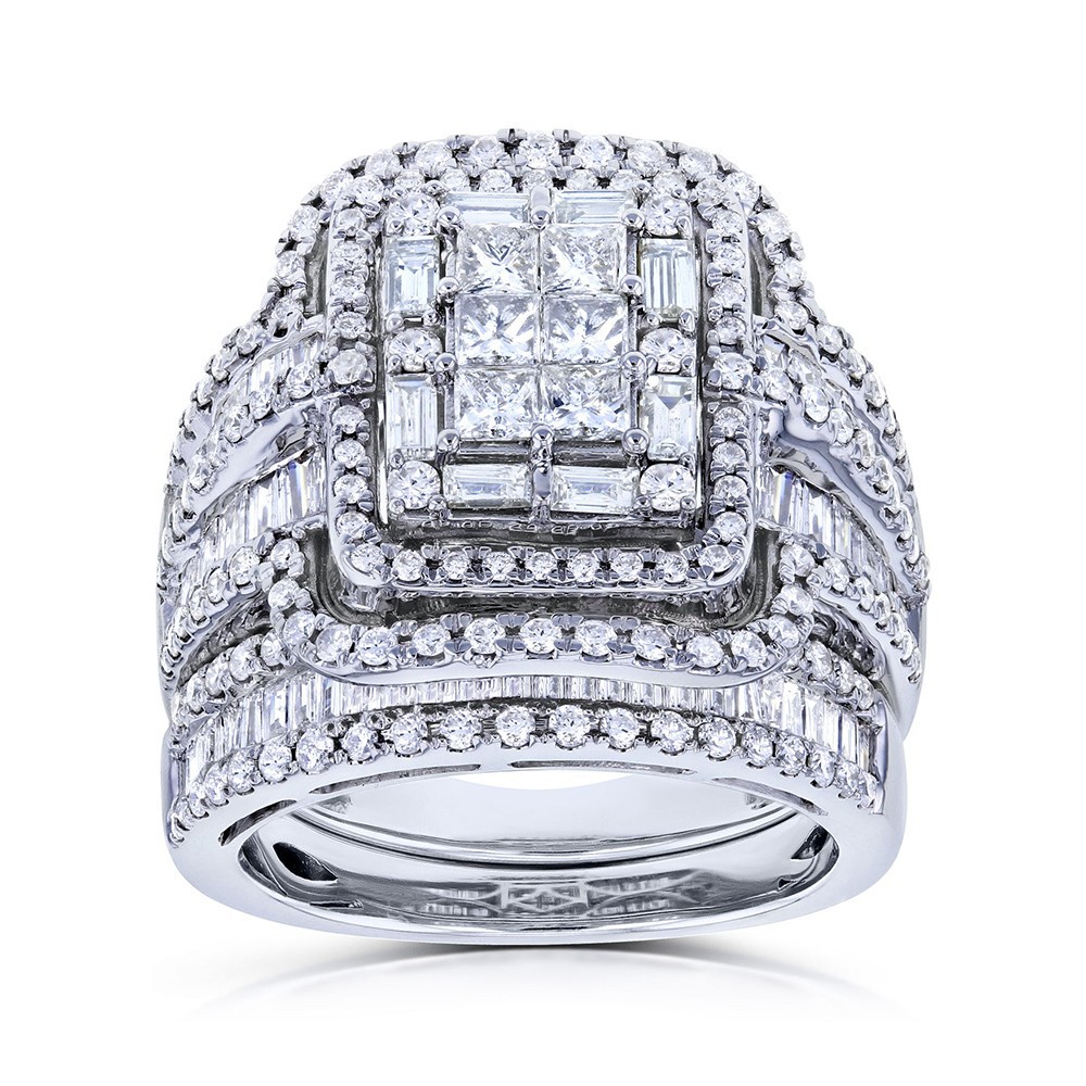 2022 Choucong Brand Wedding Rings Sparkling Luxury Jewelry 925 Silver Fill Crystal Party Princess Cut White Stone Women Eternity Bridal Ring Set For L
