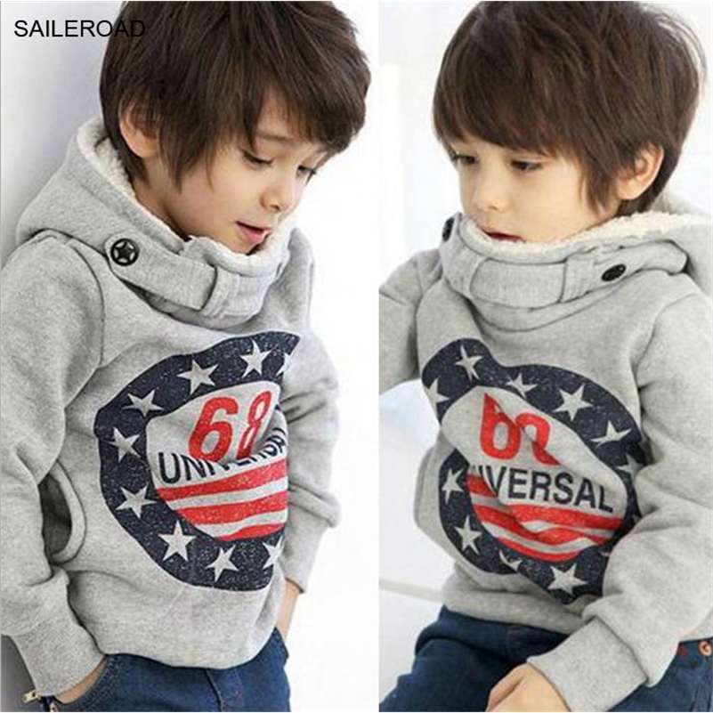 Children Winter Thicker Boys Sweatshirts Coat Long Sleeve Kids Coat Fit 2-7ages for Winter Autumn Kids Sweater Hoodies SAILEROAD LJ200828