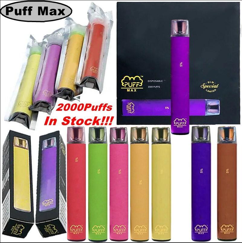 In stock Puff Max Disposable Vape Pen Devices 2000Puffs Prefilled Vapor Bar Direct Draw System Device Cartridge Pods Vaporizer BANG XXL 
In stock Puff Max Disposable Vape Pen Devices 2000Puffs Prefilled Vapor Bar Direct Draw System Device Cartridge Pods Vaporizer BANG XXL