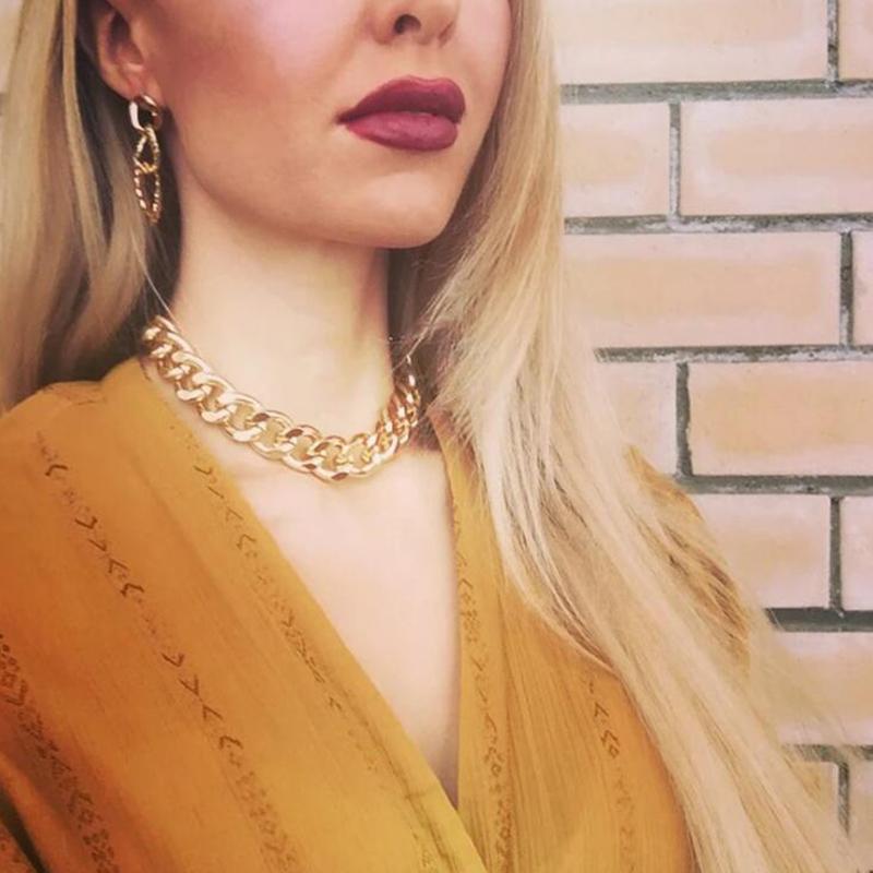 Punk Hip Hop Curb Cuban Thick Short Choker Necklace Minimalist Gold Color Big Chunky Collar Chain Necklace Women Party Jewelry
Punk Hip Hop Curb Cuban Thick Short Choker Necklace Minimalist Gold Color Big Chunky Collar Chain Necklace Women Party Jewelry