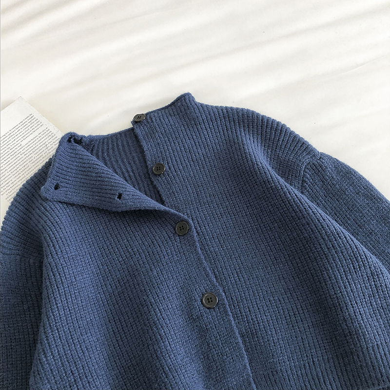 Retro Turtleneck Single-Breasted Sweater Women's cardigans Autumn New Korean Loose Long-Sleeved knit Cardigans Fashion Full 201109