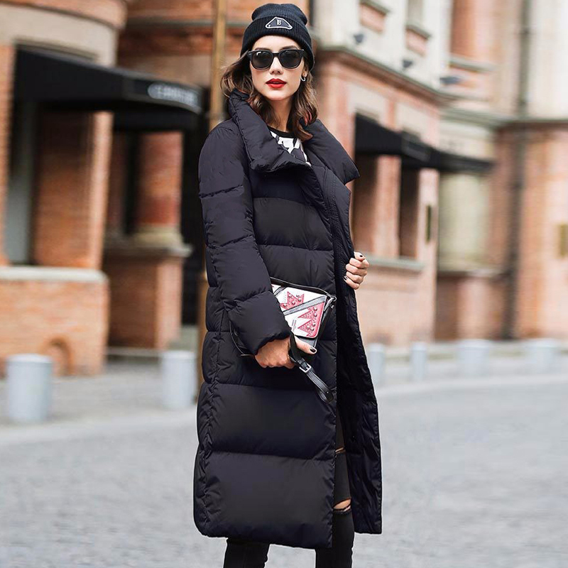 Winter Women's Down Coat Padded Warm Thick Long Puffer Jacket Casual Parkas Woman Ultra Light Female Overcoat Clothing 201023