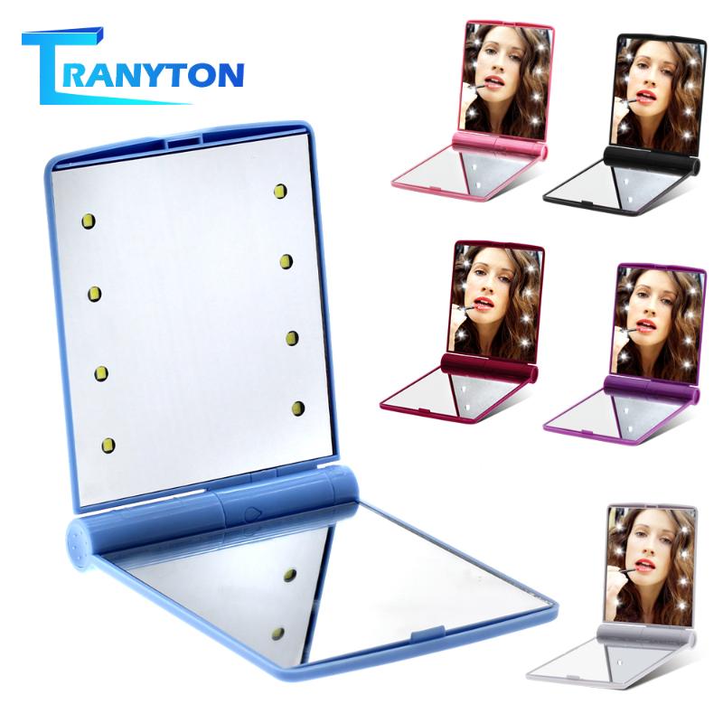 HD Makeup Mirror 8 LEDs Folding Portable Square Cosmetic Pocket Mirrors LED Makeup Mirror for Women Girl Mini Beauty Tool
HD Makeup Mirror 8 LEDs Folding Portable Square Cosmetic Pocket Mirrors LED Makeup Mirror for Women Girl Mini Beauty Tool
