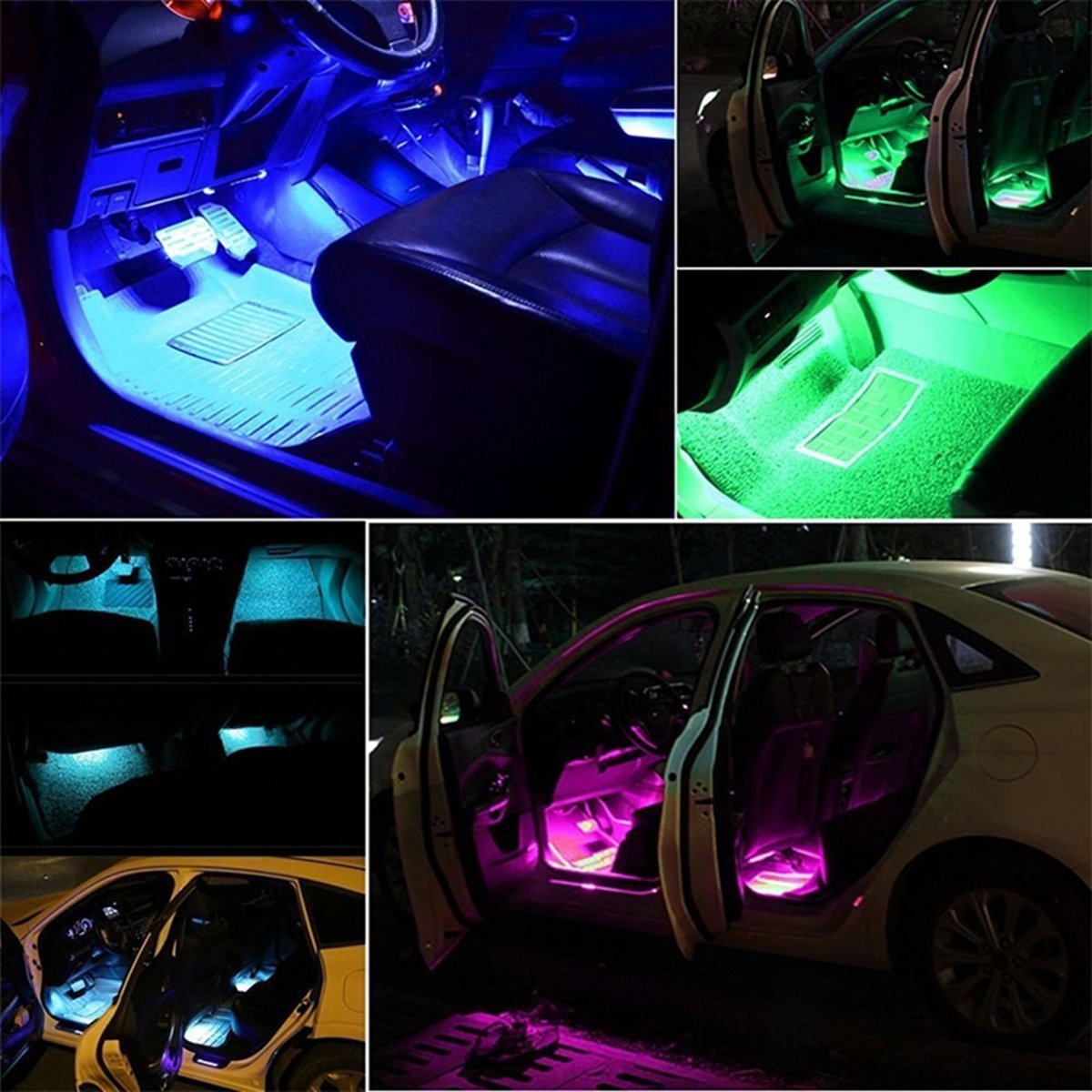 36 LED Multicolor Car Interior Lights Under Dash Lighting Waterproof Kit with Wireless Remote Control Car Charger car dvr QC16241
