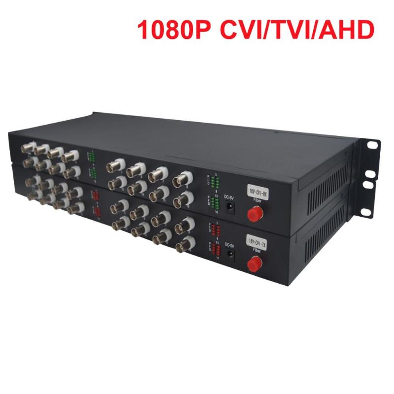 16 ports 1080p HD Video over fiber optic Media Converters, singlemode fiber up to 10Km, for 1080P 960P CVI TVI AHD 2MP Cameras
16 ports 1080p HD Video over fiber optic Media Converters, singlemode fiber up to 10Km, for 1080P 960P CVI TVI AHD 2MP Cameras