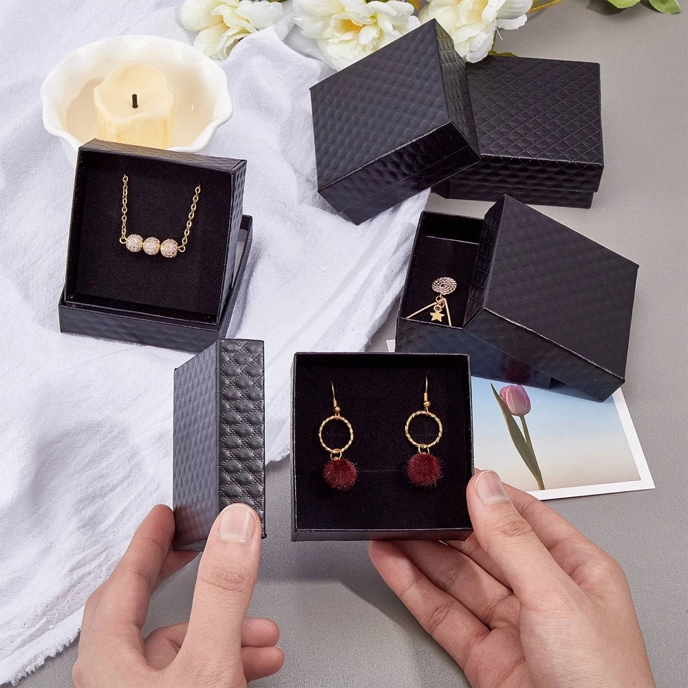 Jewelry Box Organizer for Ring Earrings Jewelry Packing Storage Boxes Small Gift Case Christams Aceessory Container Holder Wholesale Lots 5cm*5cm*3cm