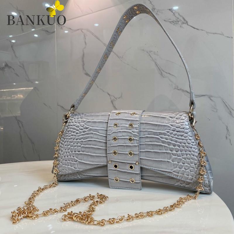 BANKUO 2021 new trendy Korean women's bags Crocodile pattern clutch Vintage shoulder bag Messenger bag tote bags for women Z18, Black
BANKUO 2021 new trendy Korean women's bags Crocodile pattern clutch Vintage shoulder bag Messenger bag tote bags for women Z18, Black