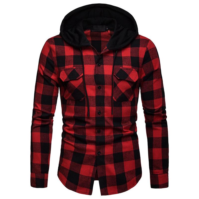 Men' Plaid Shirt Slim Fit Spring Autumn Male Casual Long Sleeved Shirts Comfortable hooded long-sleeved shirt, Black
Men' Plaid Shirt Slim Fit Spring Autumn Male Casual Long Sleeved Shirts Comfortable hooded long-sleeved shirt, Black