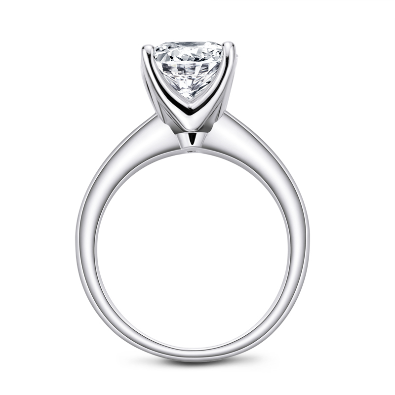 AINUOSHI 925 Sterling Silver 3 Carats Princess Cut Engagement Ring for Women Sona Simulated Diamond Anniversary Solitaire Ring Y1124 - view 6