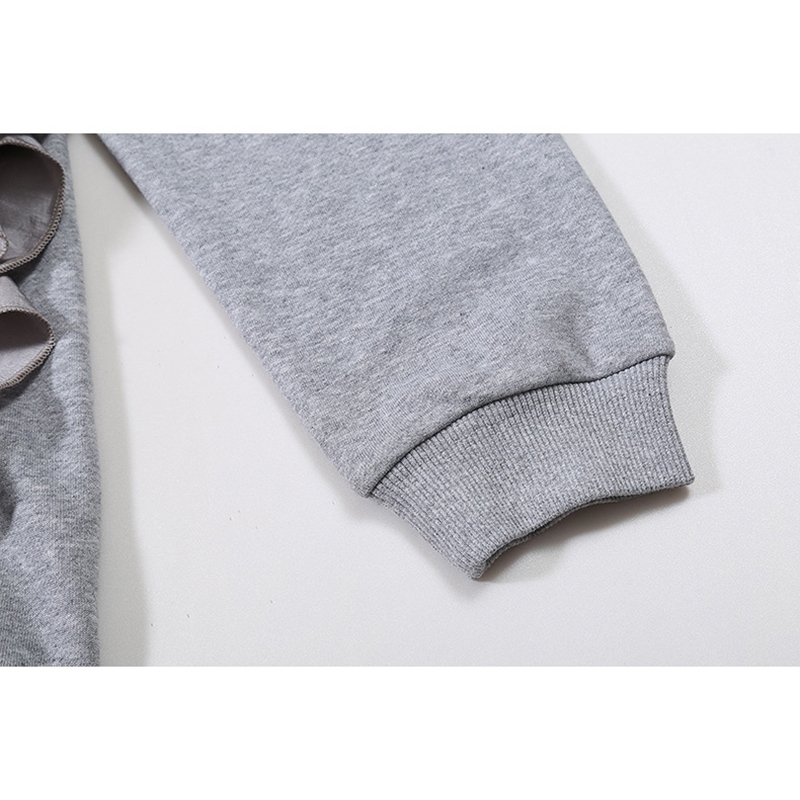 EAM Loose Fit Gray Ruffles Irregular Sweatshirt Round Neck Long Sleeve Women Big Size Fashion Spring Autumn 1DD0106 201202