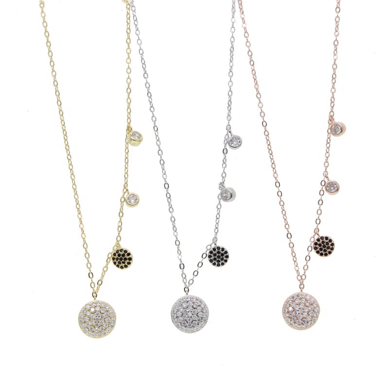 delicate link chain with round pendant + bling cubic zirconia fashion trendy lady women mulity color necklace jewelry
delicate link chain with round pendant + bling cubic zirconia fashion trendy lady women mulity color necklace jewelry