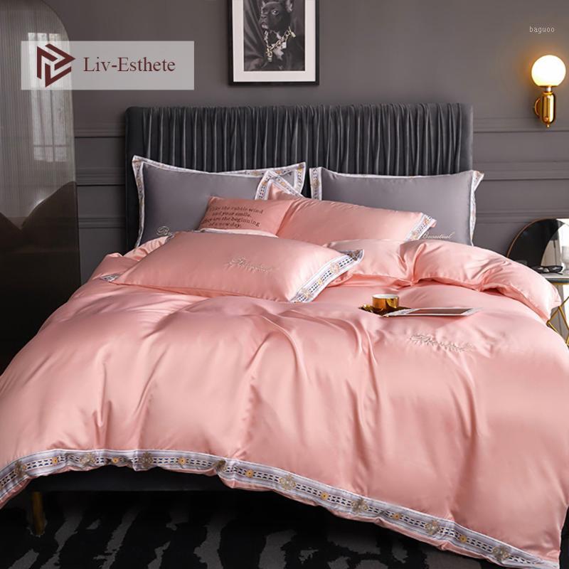 Liv-Esthete European Embroidery 100% Silk Pink Bedding Set Silky King Women Duvet Cover Set Soft Bed Linen Pillowcase1, 04
Liv-Esthete European Embroidery 100% Silk Pink Bedding Set Silky King Women Duvet Cover Set Soft Bed Linen Pillowcase1, 04