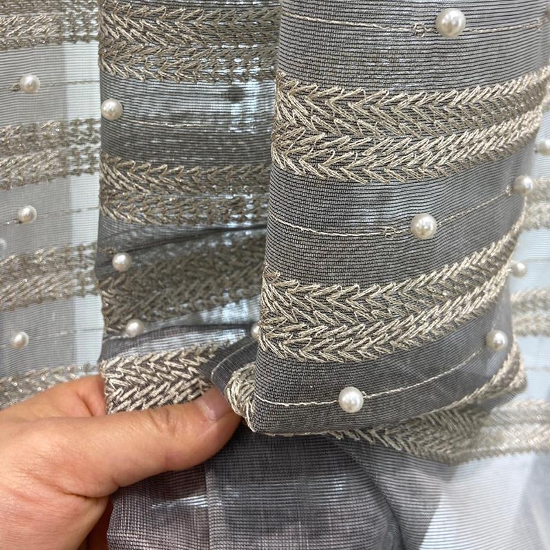 Luxury Beaded Grey Tulle Curtain for Living Room Sheer Curtains For Bedroom Window Drapes AG534Z
Luxury Beaded Grey Tulle Curtain for Living Room Sheer Curtains For Bedroom Window Drapes AG534Z