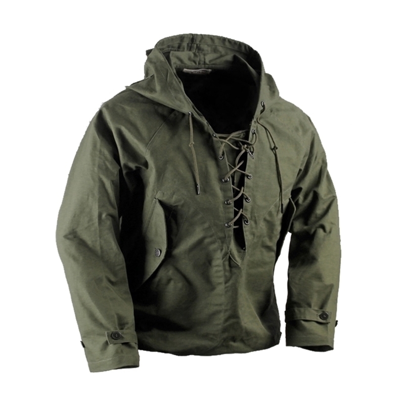 USN Wet Weather Parka Vintage Deck Jacket Pullover Lace Up WW2 Uniform Mens Navy Military Hooded Jacket Outwear Army Green 201104, Square
USN Wet Weather Parka Vintage Deck Jacket Pullover Lace Up WW2 Uniform Mens Navy Military Hooded Jacket Outwear Army Green 201104, Square