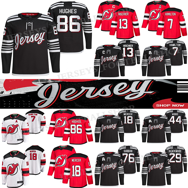New Jersey Devils 2022 Black Jersey 86 Jack Hughes 13 Nico Hischier 76 P. K. Subban 18 Dawson Mercer 7 Dougie Hamilton hockey jerseys
New Jersey Devils 2022 Black Jersey 86 Jack Hughes 13 Nico Hischier 76 P. K. Subban 18 Dawson Mercer 7 Dougie Hamilton hockey jerseys